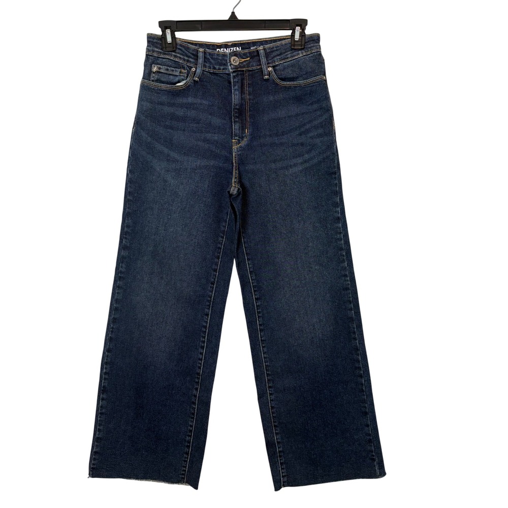 Denizen from Levi's High Rise Wide Leg Raw Hem Jeans Dark Wash Juniors 3 W26